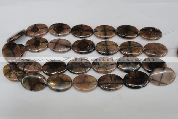 CST27 15.5 inches 22*30mm oval staurolite gemstone beads wholesale