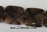 CST44 15.5 inches 25*25mm square staurolite gemstone beads wholesale