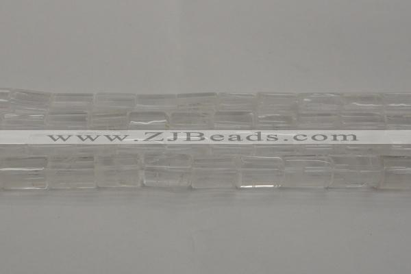 CTB101 15.5 inches 11*15mm faceted tube white crystal beads