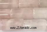 CTB1033 15 inches 8*16mm - 8*18mm tube rose quartz beads