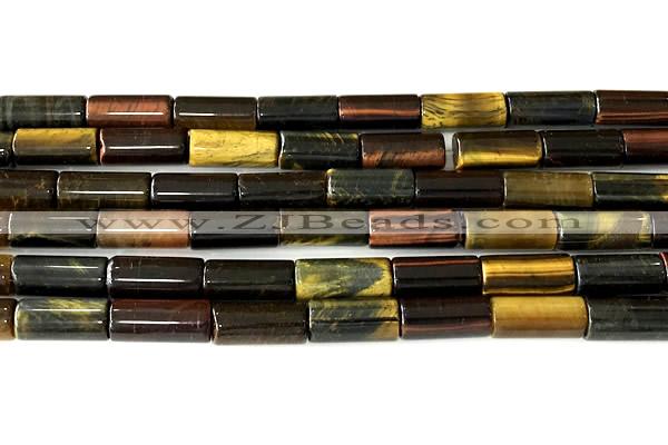 CTB1036 15 inches 8*16mm - 8*18mm tube colorful tiger eye beads