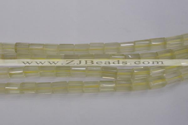 CTB104 15.5 inches 11*15mm faceted tube lemon quartz beads