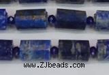 CTB201 15.5 inches 10*15mm faceted tube lapis lazuli gemstone beads