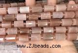 CTB202 15.5 inches 10*15mm faceted tube moonstone beads