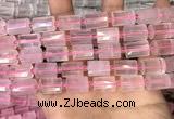 CTB203 15.5 inches 10*15mm faceted tube rose quartz beads