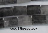 CTB206 15.5 inches 10*15mm faceted tube cloudy quartz beads