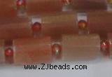 CTB211 15.5 inches 13*18mm faceted tube moonstone beads