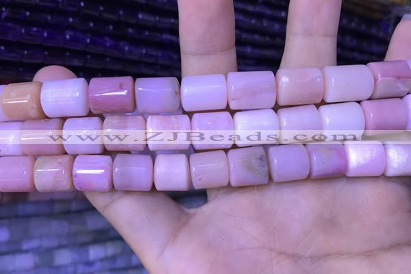 CTB256 15.5 inches 10*10mm - 10*13mm tube natural pink opal beads