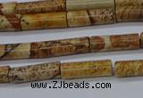 CTB332 15.5 inches 4*13mm tube picture jasper beads wholesale