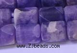 CTB563 15.5 inches 10*13mm triangle matte dogtooth amethyst beads