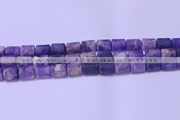 CTB563 15.5 inches 10*13mm triangle matte dogtooth amethyst beads