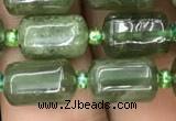 CTB605 15.5 inches 7*11mm tube green strawberry quartz beads wholesale