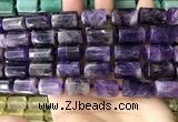 CTB618 15.5 inches 11*16mm - 12*18mm faceted tube amethyst beads