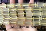 CTB619 15.5 inches 11*16mm - 12*18mm faceted tube lemon quartz beads