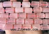 CTB650 15.5 inches 12*16mm faceted tube rose quartz beads