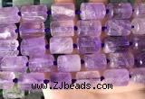 CTB651 15.5 inches 12*16mm faceted tube amethyst beads