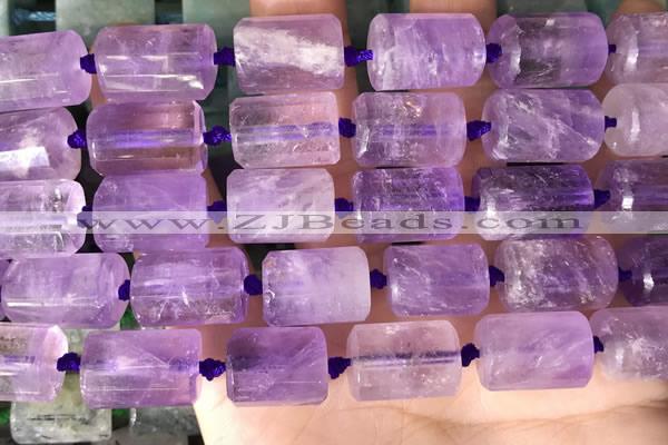 CTB651 15.5 inches 12*16mm faceted tube amethyst beads