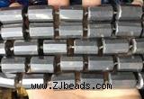 CTB658 15.5 inches 12*16mm faceted tube hematite beads