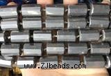 CTB658 15.5 inches 12*16mm faceted tube hematite beads