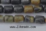 CTB712 15.5 inches 6*8mm tube black picasso jasper beads wholesale