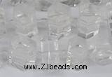 CTB750 15.5 inches 6*10mm - 8*12mm faceted tube white crystal beads