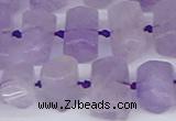 CTB752 15.5 inches 6*10mm - 8*12mm faceted tube lavender amethyst beads