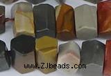 CTB762 6*10mm - 8*12mm faceted tube polychrome jasper beads