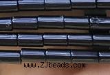 CTB819 15.5 inches 2*4mm tube black agate beads wholesale