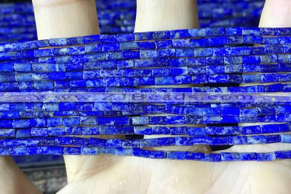 CTB825 15.5 inches 2*4mm tube lapis lazuli beads wholesale