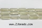 CTB858 13*25mm - 15*28mm faceted flat tube lemon quartz beads