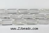 CTB860 13*25mm - 15*28mm faceted flat tube white crystal beads