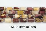 CTB873 13*25mm - 14*19mm faceted tube mookaite beads