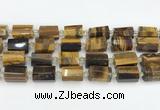 CTB874 13*25mm - 14*19mm faceted tube yellow tiger eye beads