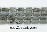 CTB878 13*25mm - 14*19mm faceted tube labradorite beads