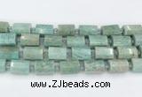 CTB882 13*25mm - 14*19mm faceted tube amazonite beads