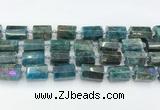 CTB888 15.5 inches 13*25mm - 14*19mm faceted tube apatite beads