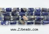 CTB889 15.5 inches 13*25mm - 14*19mm faceted tube sodalite beads