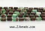 CTB896 15.5 inches 10*14mm faceted tube Australia chrysoprase beads
