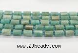 CTB898 15.5 inches 10*14mm faceted tube amazonite gemstone beads