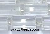 CTB900 15 inches 10*16mm faceted tube white crystal beads