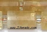 CTB907 15 inches 10*16mm faceted tube citrine beads