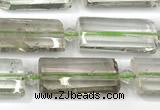 CTB915 13*25mm - 15*28mm faceted flat tube phantom quartz beads