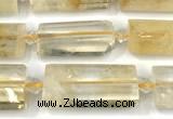 CTB918 13*25mm - 15*28mm faceted flat tube citrine beads