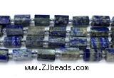 CTB951 15 inches 13*25mm - 14*19mm faceted tube lapis lazuli beads