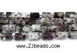 CTB952 15 inches 13*25mm - 14*19mm faceted tube pink tourmaline beads