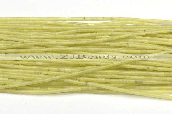 CTB962 15 inches 2*4mm tube olive jade beads