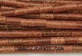 CTB989 15 inches 2*4mm tube goldstone beads