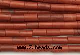 CTB990 15 inches 2*4mm tube red jasper beads