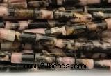 CTB993 15 inches 2*4mm tube rhodonite beads