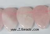 CTD01 Top drilled 22*30mm flat teardrop rose quartz beads